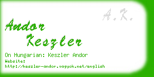 andor keszler business card